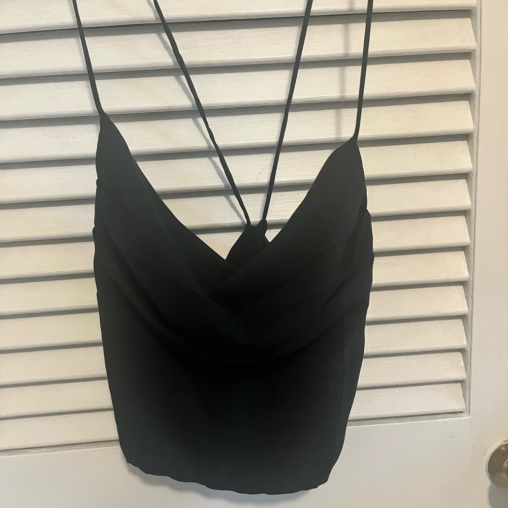 Cowl Neck Corset Crop Top